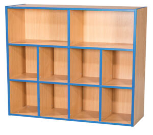 KubbyKurve Three Tier 2+4+4 School Library Shelf Long Unit - 1040mm High