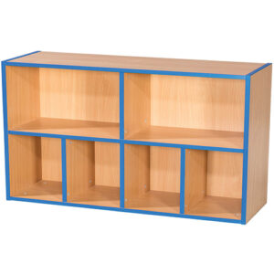 KubbyKurve Two Tier 2 + 4 School Library Shelf Long Unit - 700mm High