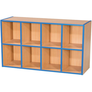 KubbyKurve Two Tier 4 + 4 School Library Shelf Long Unit - 700mm High