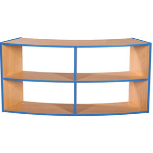 KubbyKurve Two Tier Open Back 2 + 2 School Library Shelf Long Unit - 700mm High