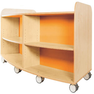 KubbyClass Double Sided Curved School Library Bookcase - 750mm High