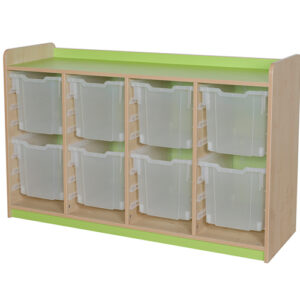 KubbyClass Quad Bay 8 Jumbo Tray Classroom Storage Unit - 877mm High