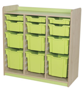 KubbyClass Triple Bay 12 Tray Combination Classroom Storage Unit - 1047mm High