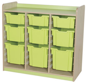 KubbyClass Triple Bay 9 Tray Combination Classroom Storage Unit - 962mm High
