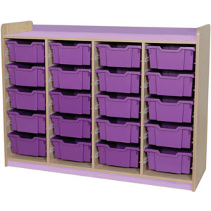 KubbyClass Quad Bay 20 Deep Tray Classroom Storage Unit - 1047mm High