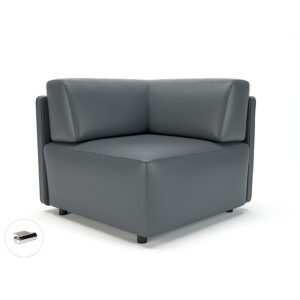 Loomis 87cm Wide Corner Unit in Cristina Marrone Ultima Faux Leather