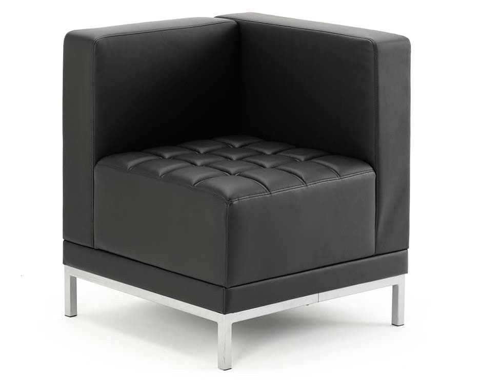 Infinity Modular Corner Unit Sofa Chair Black Soft Bonded Leather