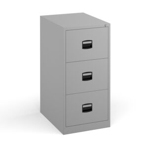 Steel Contract 3 Drawer Filing Cabinet - Grey