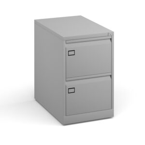 Premium Steel Executive 2 Drawer Filing Cabinet - Grey