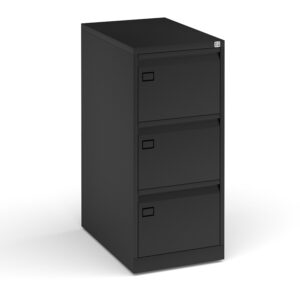 Premium Steel Executive 3 Drawer Filing Cabinet - Black
