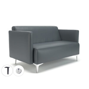 Napa Slim Arm 125cm Wide Sofa in Cristina Marrone Ultima Faux Leather with Socket