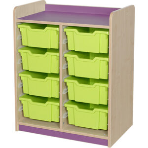 KubbyClass Double Bay 8 Deep Tray Classroom Storage Unit - 877mm