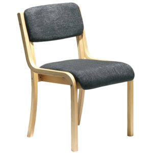Prague Wooden Frame Conference Chair - Charcoal Fabric