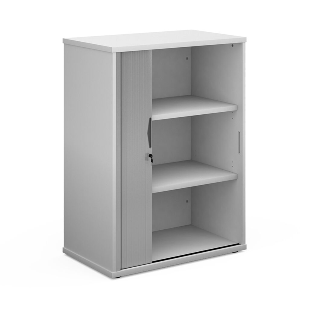 NEXT DAY Universal Single Silver Door Tambour Cupboard - 1090mm High