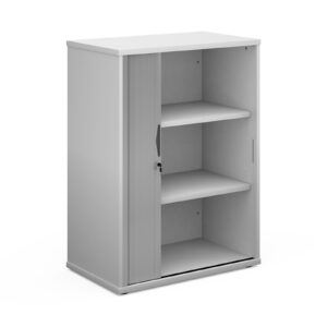 NEXT DAY Universal Single Silver Door Tambour Cupboard - 1090mm High