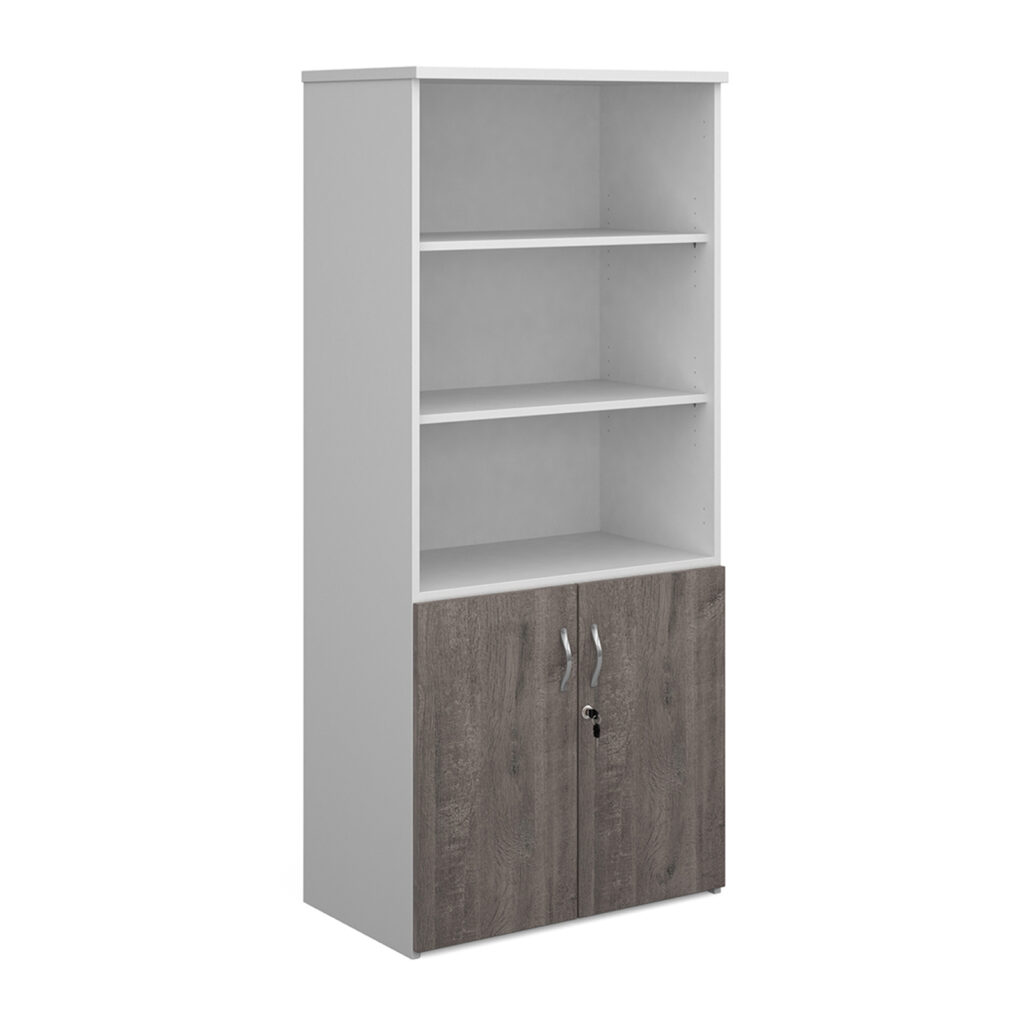 NEXT DAY Duo Combination Cupboard with Open Top Bookcase - 1790mm High
