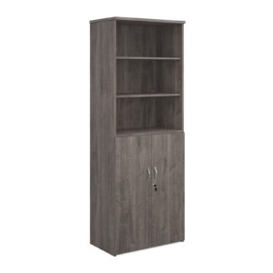 NEXT DAY Universal Combination Cupboard with Open Top Bookcase - 2140mm High