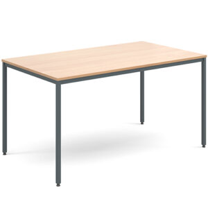 Rectangular Flexi Classroom Table with Graphite Powder Coated Steel Frame 1400mm x 800mm
