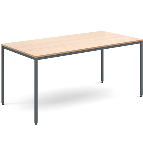 Rectangular Flexi Classroom Table with Graphite Powder Coated Steel Frame 1600mm x 800mm