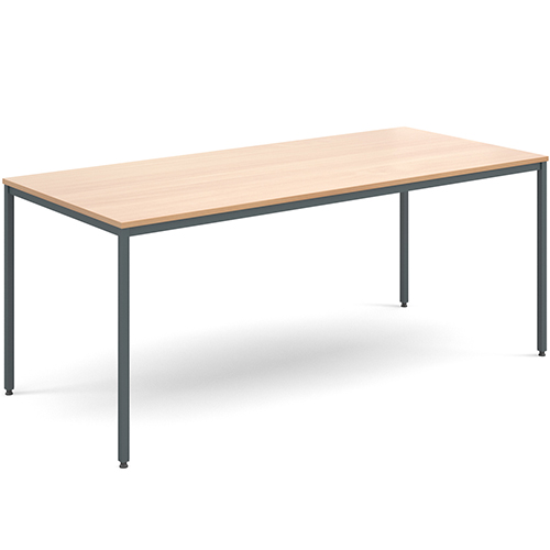 Rectangular Flexi Classroom Table with Graphite Powder Coated Steel Frame 1800mm x 800mm