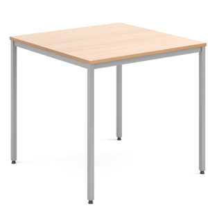 Square Flexi Classroom Table with Silver Powder Coated Steel Frame 800mm x 800mm