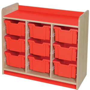 KubbyClass Triple Bay 9 Deep Tray Classroom Storage Unit -707mm High