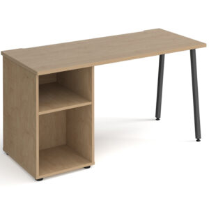 Sparta Oak Home Office Desk with Open Pedestal -1400mm Wide