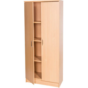 Tall Double Door Wooden Storage Cupboard - 1428mm High