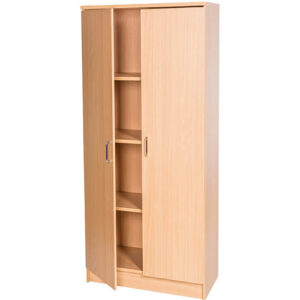 Tall Double Door Wooden Storage Cupboard - 1674mm High