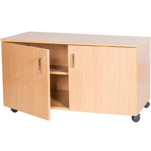 1024mm Wide Mobile Double Door Wooden Storage Cupboard - 533mm High
