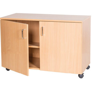 1024mm Wide Mobile Double Door Wooden Storage Cupboard - 615mm High
