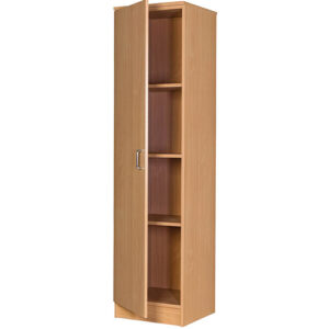 356mm Wide - Tall Single Door Wooden Storage Cupboard - 1428mm High