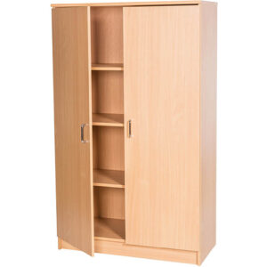 Large Double Door Wooden Storage Cupboard - 1428mm High