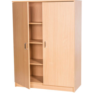 Large Double Door Wooden Storage Cupboard - 1510mm High