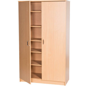Large Double Door Wooden Storage Cupboard - 1838mm High