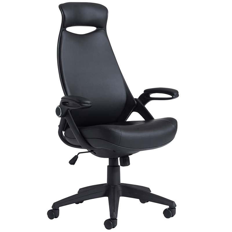 NEXT DAY Siena High Back Task Chair With Head Support- Black Faux Leather