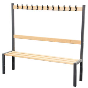 Single Sided 12 Hook Cloakroom Bench - 1500mm Wide