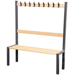 Single Sided 9 Hook Cloakroom Bench - 1200mm Wide
