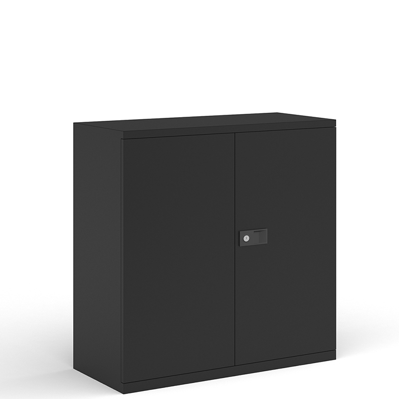 NEXT DAY Steel Contract 1 Shelf  Cupboard 1000mm High - Black