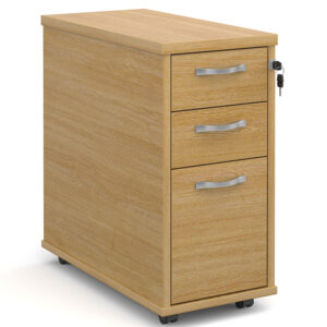 Tall Narrow 3 Drawer Mobile Pedestal - 630mm High