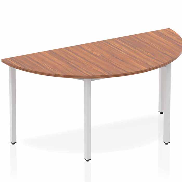 The Impulse Classroom Deluxe Semi-Circle Meeting Table - Silver Coated Box Legs