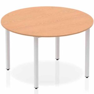 The Impulse Classroom Deluxe Round Meeting Table - Silver Coated Box Leg
