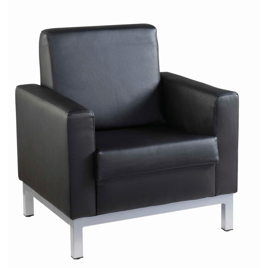 Mallawi Single Seater Square Back Leather Reception Chair - 800mm Wide