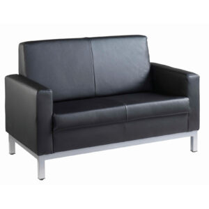 Mallawi Two Seater Square Back Leather Reception Sofa - 1340mm Wide