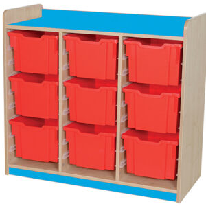 KubbyClass Triple Bay 9 Extra Deep Tray Classroom Storage Unit -962mm High