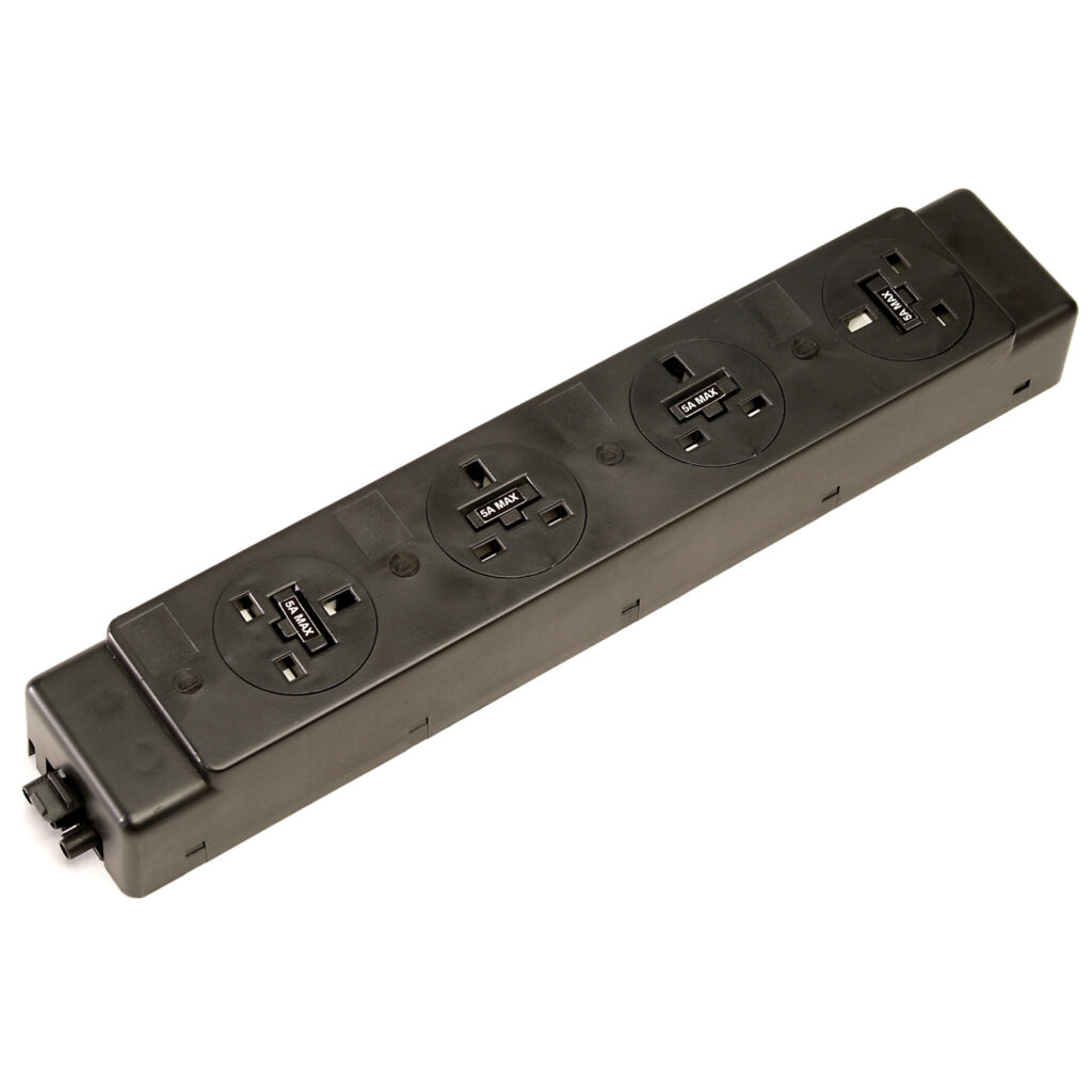 Black Under Desk Power Bar 2