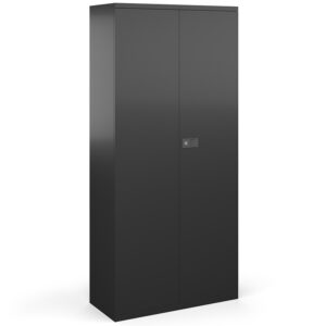 NEXT DAY Steel Contract 4 Shelf  Cupboard 1968mm High - Black