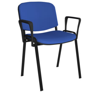 Taurus Black Frame Stackable Meeting Room Chair - Fixed Arms
