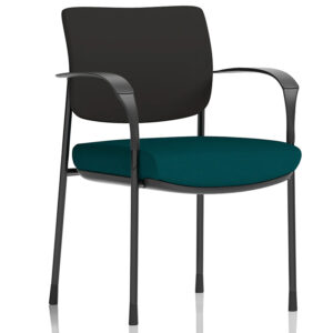 Brunswick Deluxe Visitor Chair Black Fabric Back - Bespoke Colour Seat