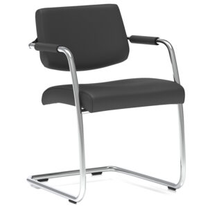 Cuba Black Faux Leather Cantilever Meeting Room Chair